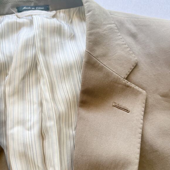 Ibiza Men's Silk Linen Blend Lightweight Blazer 46 L Brown Salada Sportcoat - Picture 14 of 15